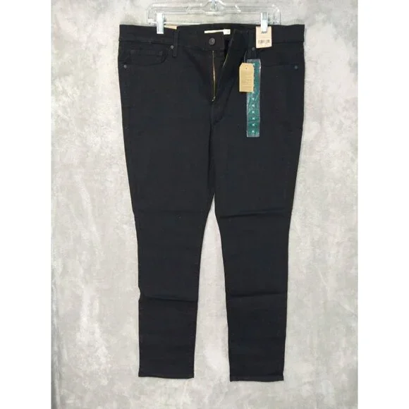 Levis 311 Jeans Womens 34x30 Black Denim Shaping Skinny Mid Rise Stretch - Picture 1 of 10